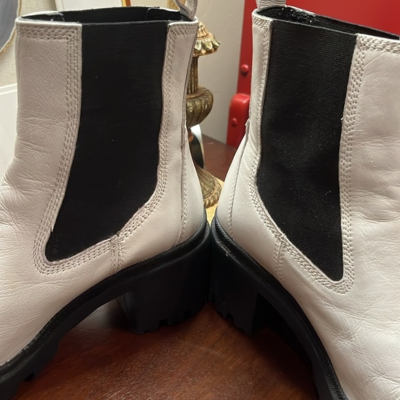 Enjoiya Dana White Leather Heeled Ankle Boots size 6.5 US 37 EUC - Picture 6 of 14